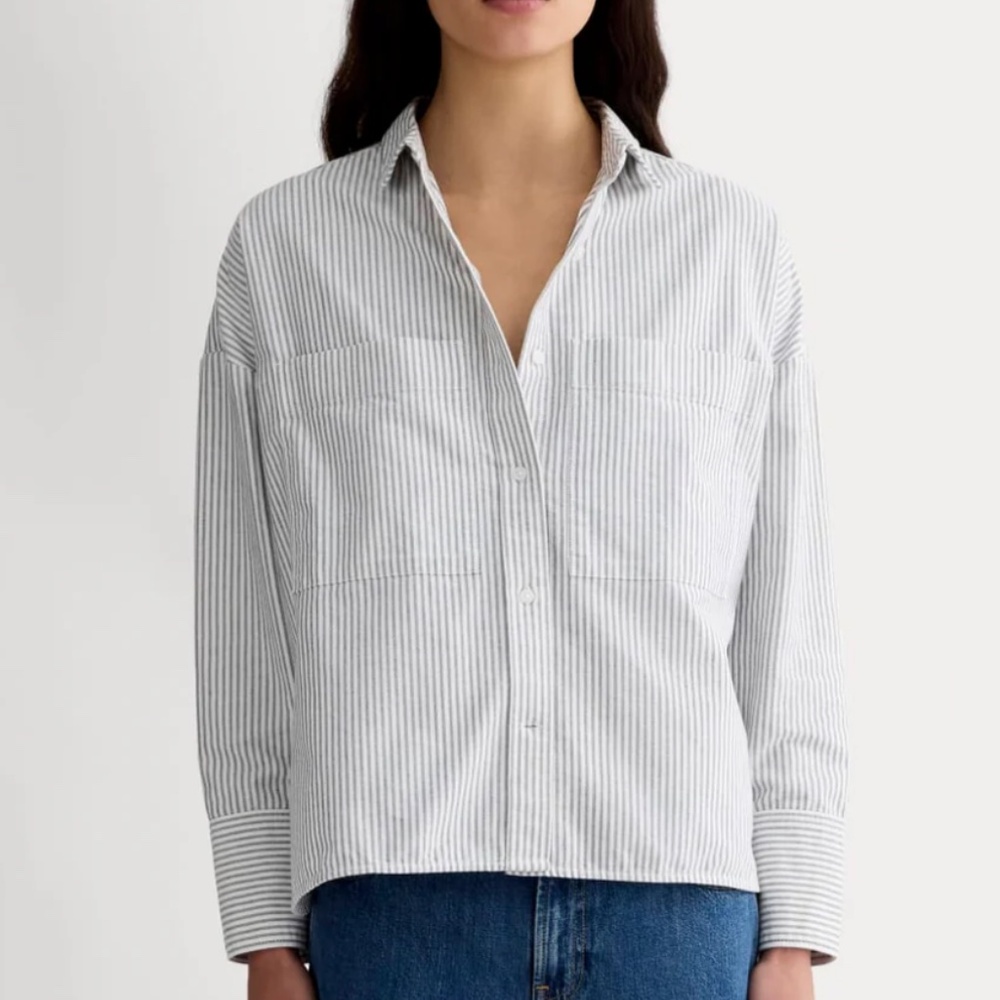Everlane Striped Boxy Oxford